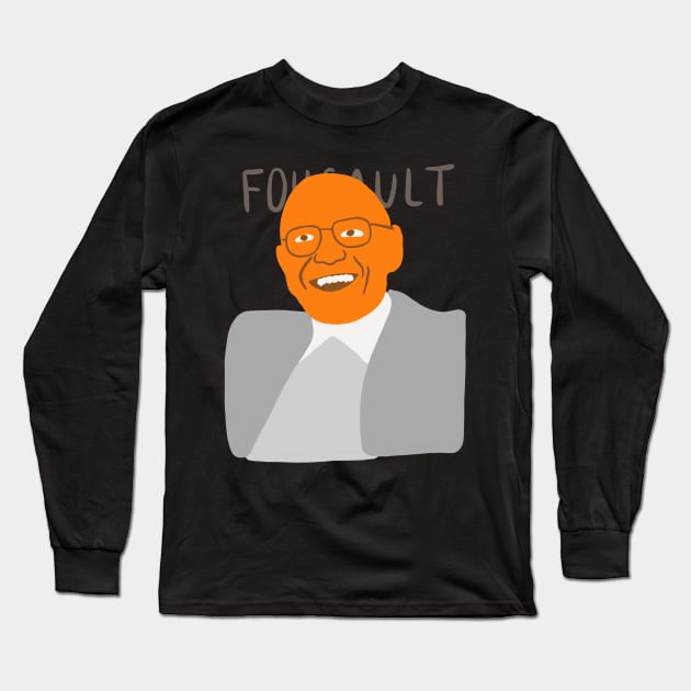 Michel Foucault Minimal Philosopher Portrait - Painting Style Philosophy Long Sleeve T-Shirt by isstgeschichte